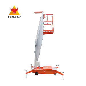 NIULI Cargo Lifter Machine Телескопическая воздушная рабочая платформа из алюминиевого сплава Подъемный стол для одного человека